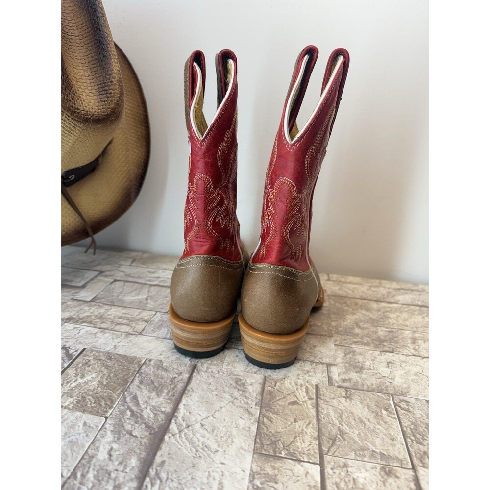 Stephy Big Girl Cowgirl Boots Boots By Lamas Square Toe Brown Leather US 5.5 - Picture 5 of 16